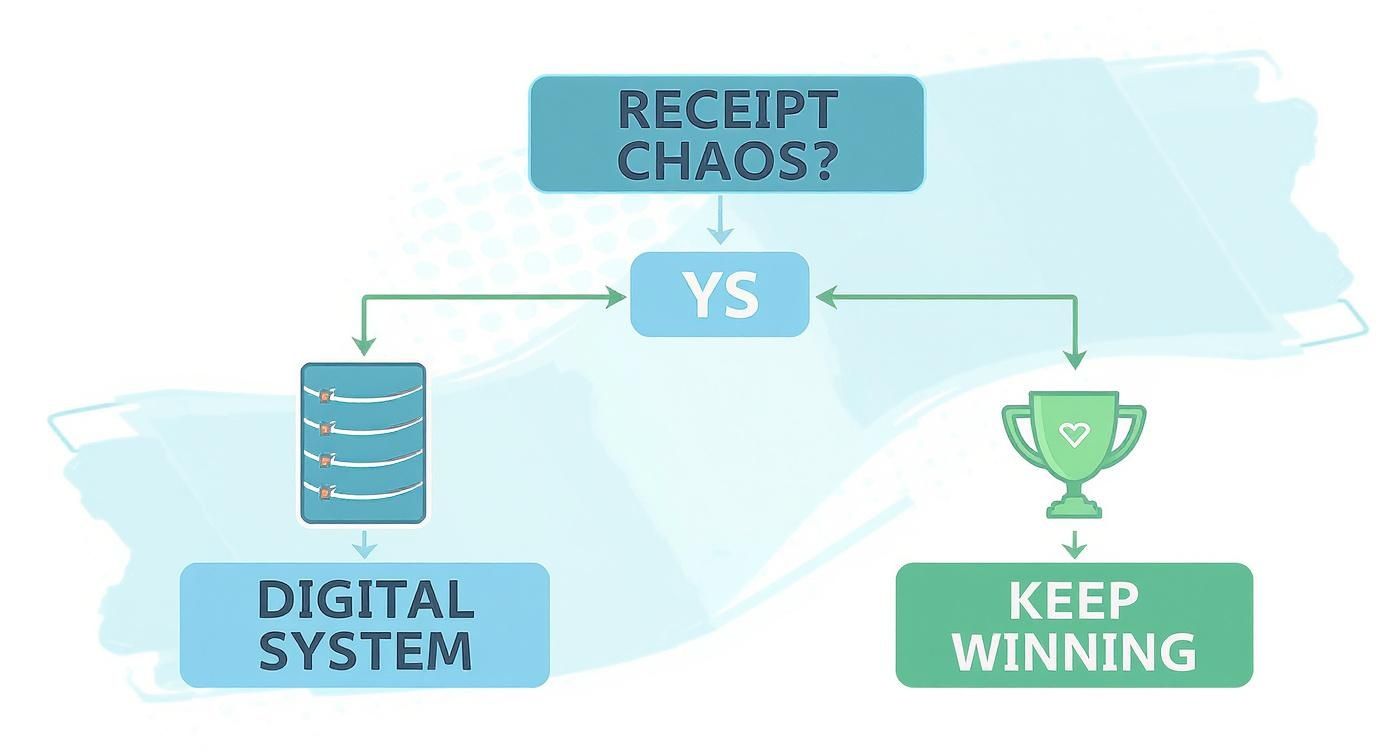 Infographic about best way to organize business receipts