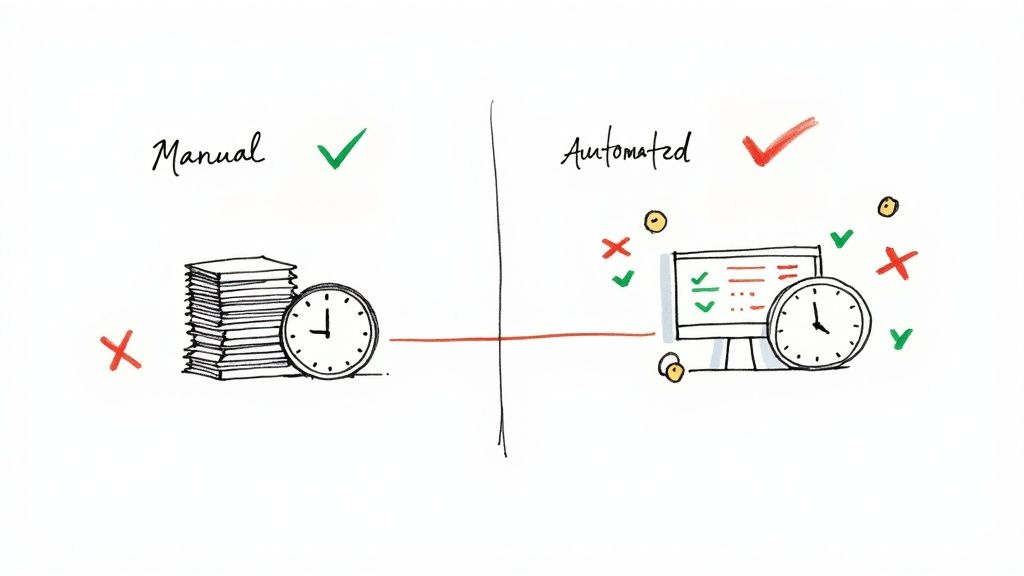 Chart showing increased productivity and accuracy with automation