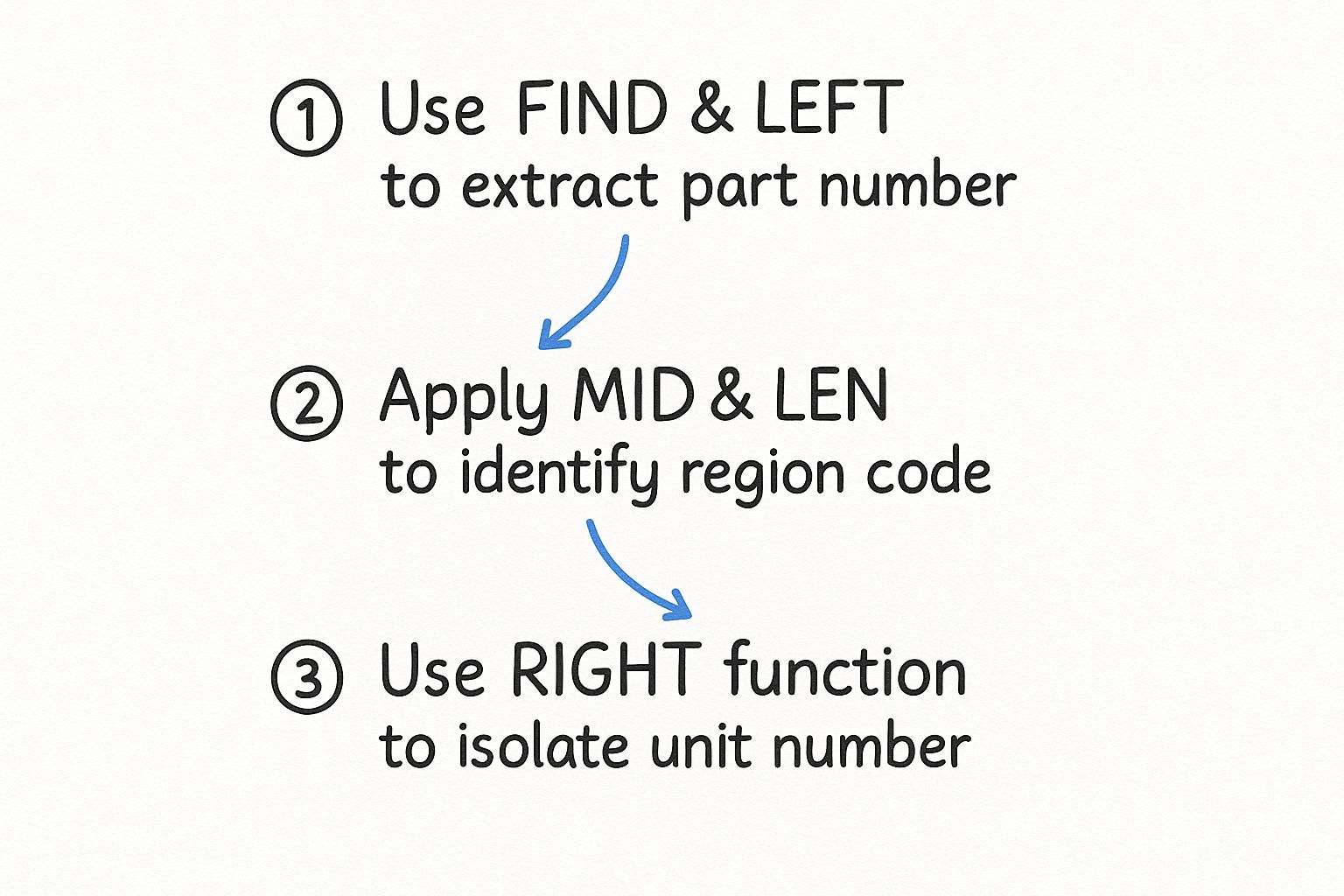 Infographic about data parsing in excel