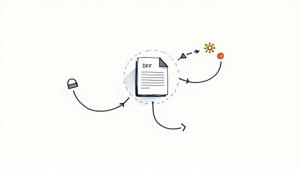 A person manually copying text from a PDF on a laptop screen to a spreadsheet.