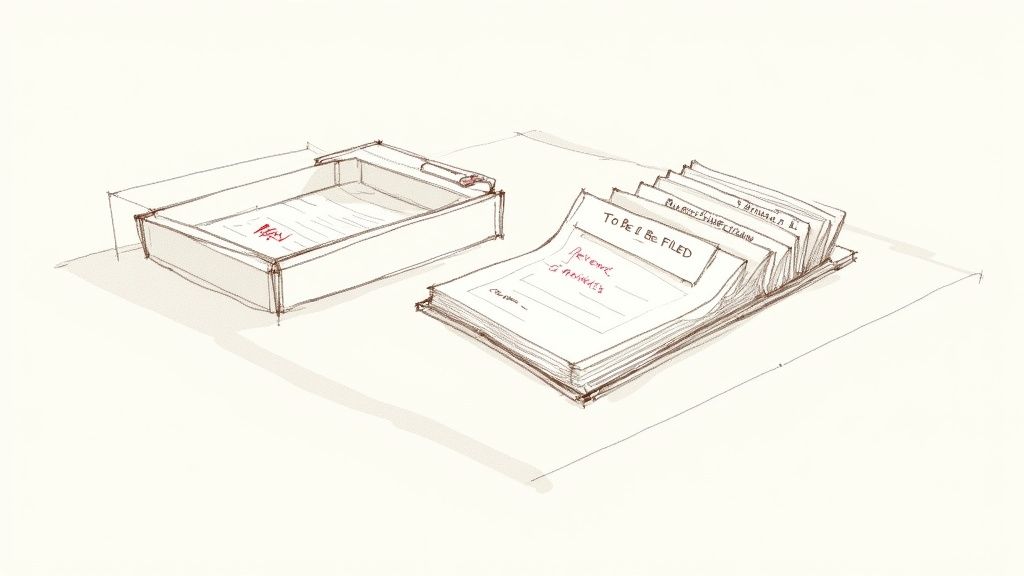 An organized physical filing system for receipts