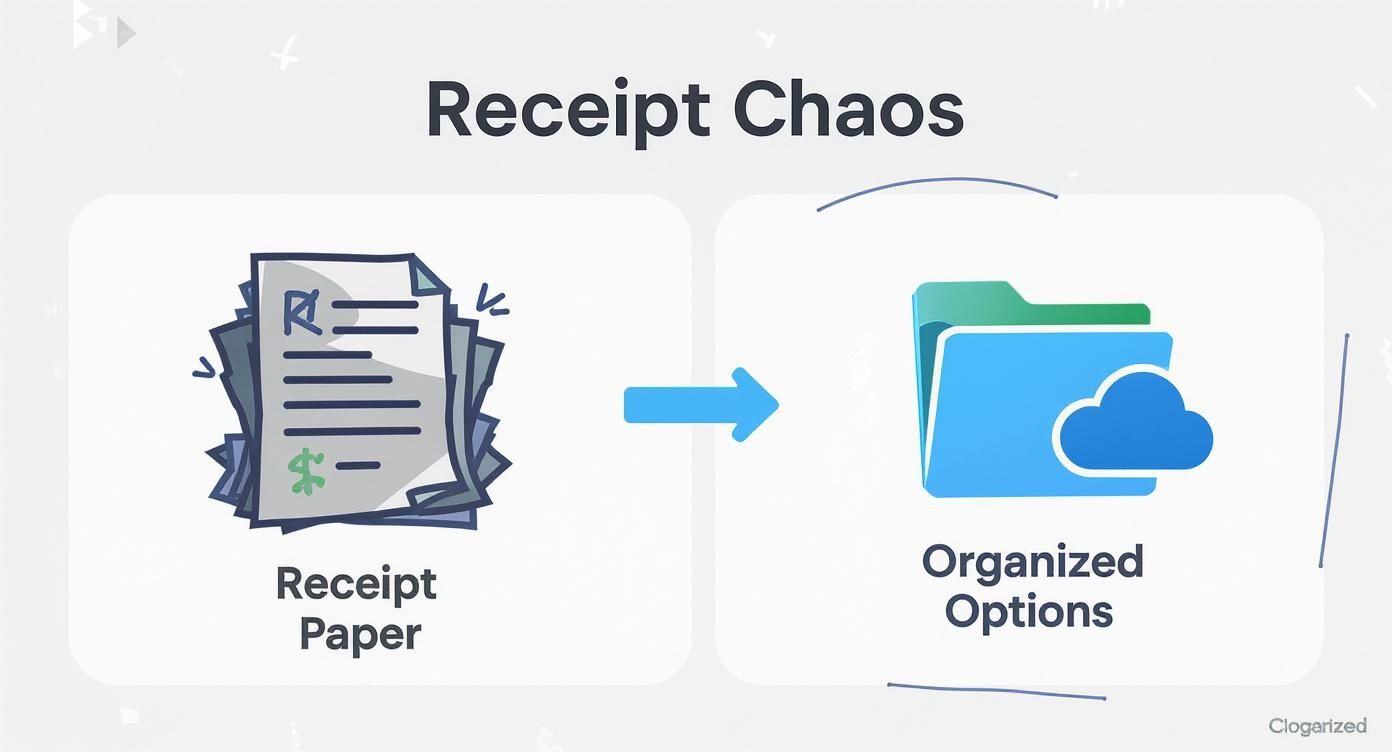 Infographic about how to organize receipts