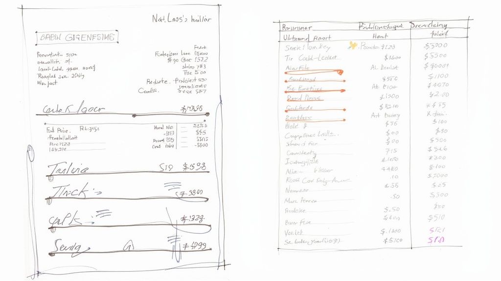 Accountant comparing bank statement with company records