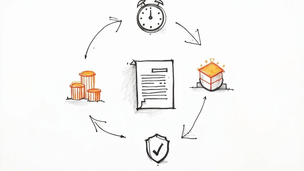 A graph showing upward trends in efficiency and cost savings, symbolizing the benefits of AP automation.